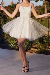 Line Spoon Sticker Cute Short Homecoming Dresses